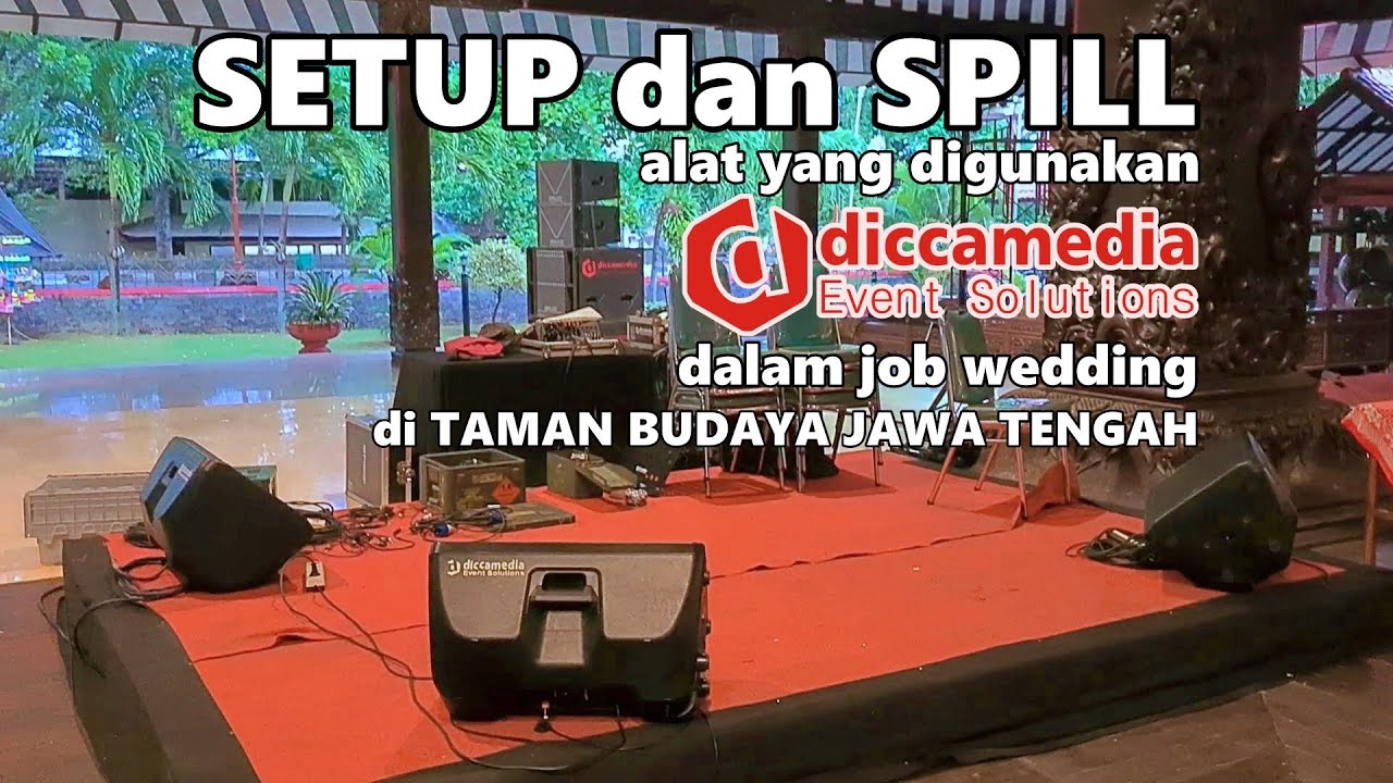 SETUP dan SPILL alat yang digunakan DICCAMEDIA dalam job wedding di TBJT