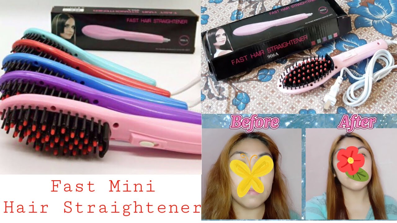 Fast Hair Straightener Brush Mini Unboxing and Testing from Shopee for only 109 Pesos