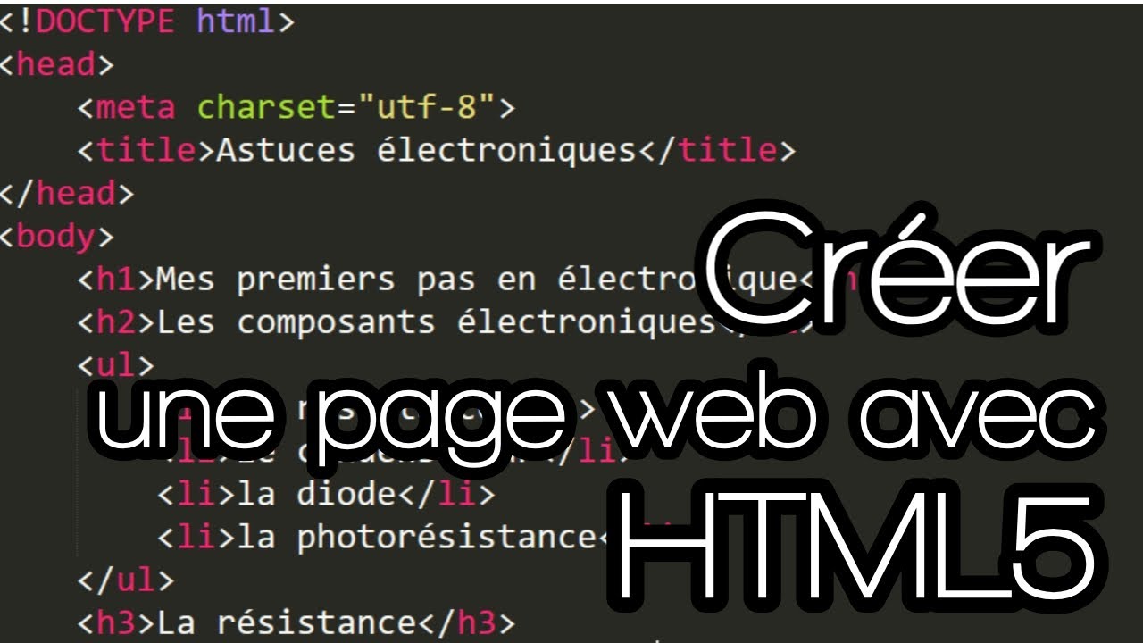 Comment créer une page web simple avec HTML5
