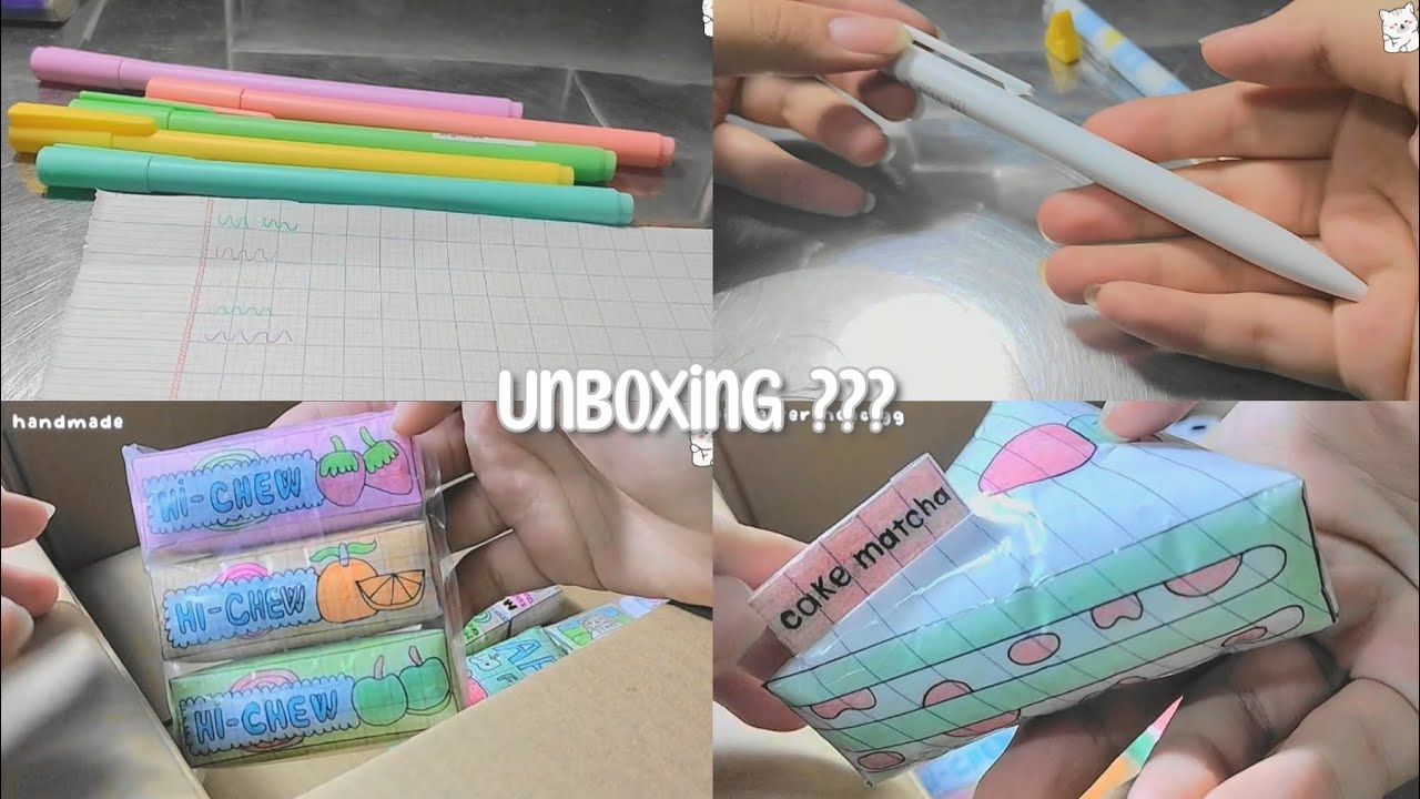 ①① Unboxing squishy giấy và stickers tự gói siêu xinh 🩷🫶🫰😶‍🌫️ || XNhư