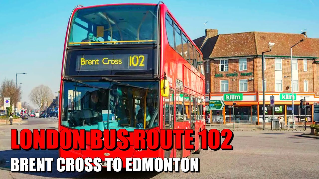 Early Morning London Bus Ride - Route 102 Full Journey From Brent Cross To Edmonton