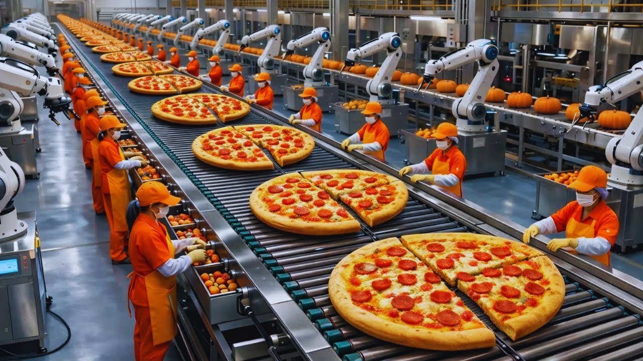 Inside the World's Largest Pizza Factory: HOW the Massive Pizza Factory (Full Process)