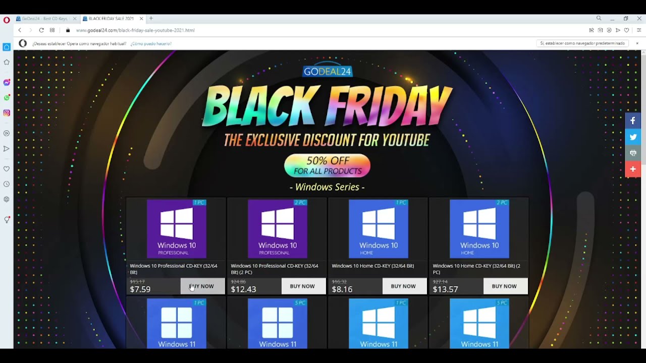 WINDOWS 10 Pro en $7.59 GODEAL24 | Oferta por Black Friday - GanAxX