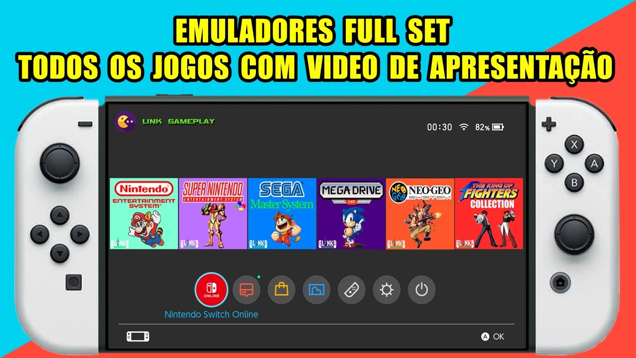 EMULADORES FULL SET - TODOS JOGOS COM VIDEO DE APRESENTAÇÃO  ( COMPLETOS ) - NINTENDO SWITCH