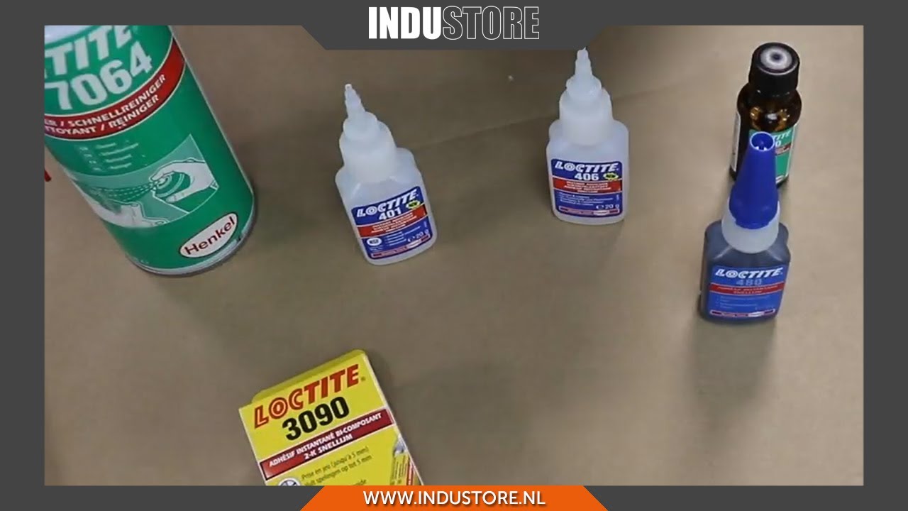 Industore: Loctite Secondelijm | Het gebruik van professionele snellijm (Type 401 / 406 / 480 / 454)