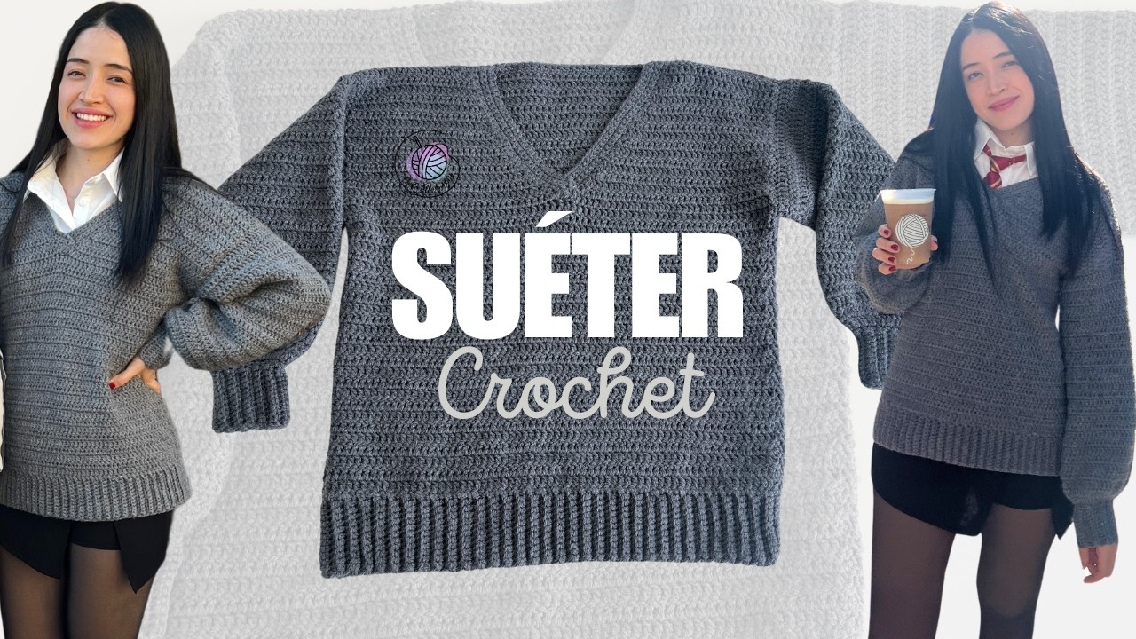 SUETER TEJIDO A CROCHET