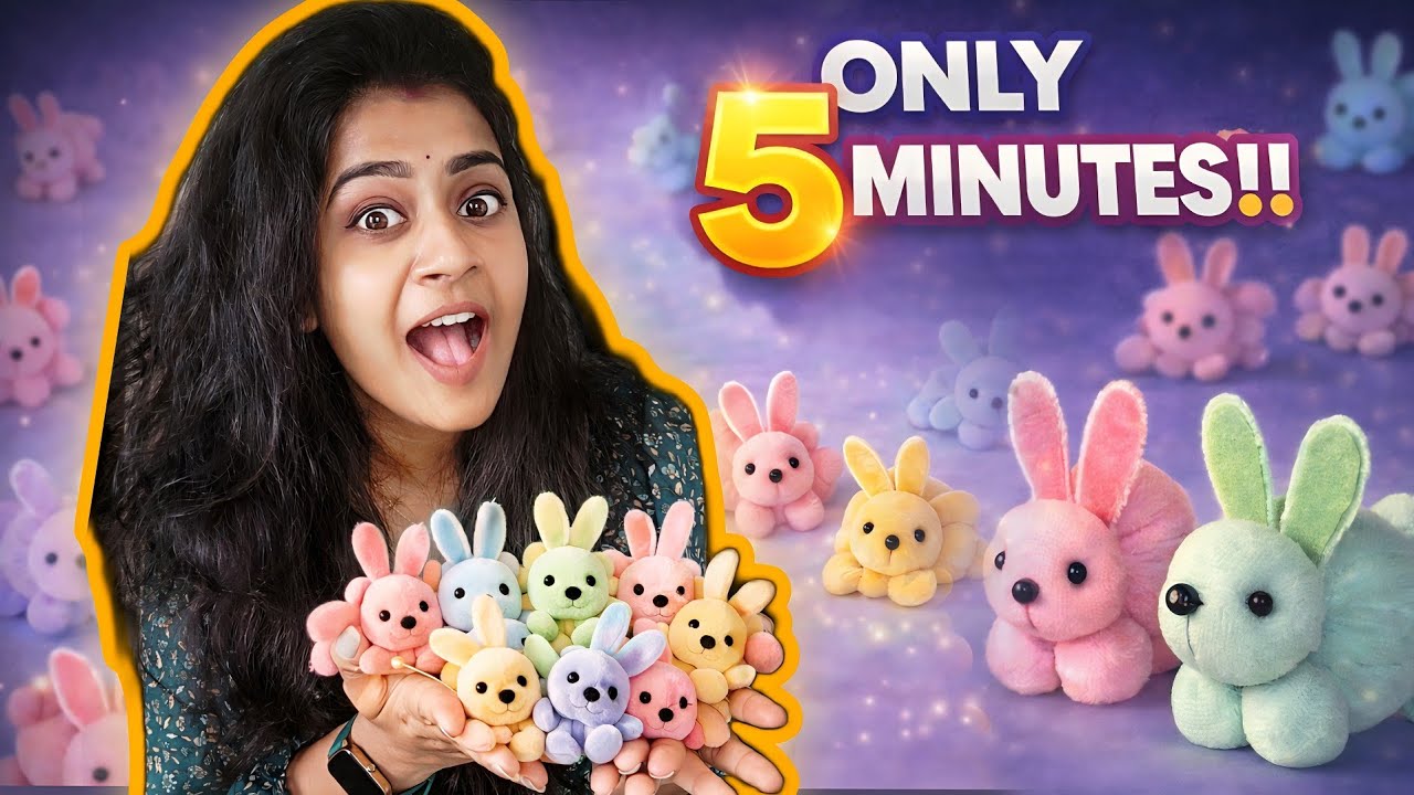 Tylko 10 ₹ 😱 | Uroczy kr&oacute;liczek DIY w 5 minut 🐰✨️