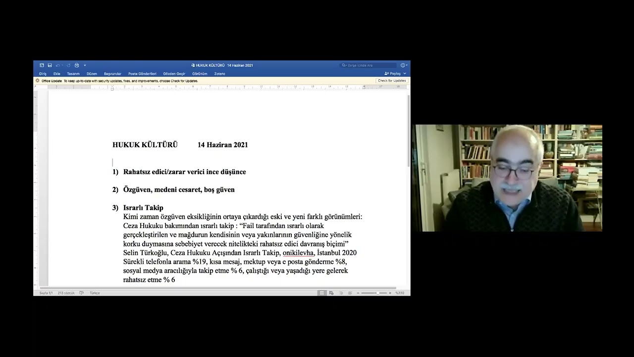 Prof. Dr. Aydın GÜLAN, Hukuk Kültürü Konuşmaları 14.06.2021