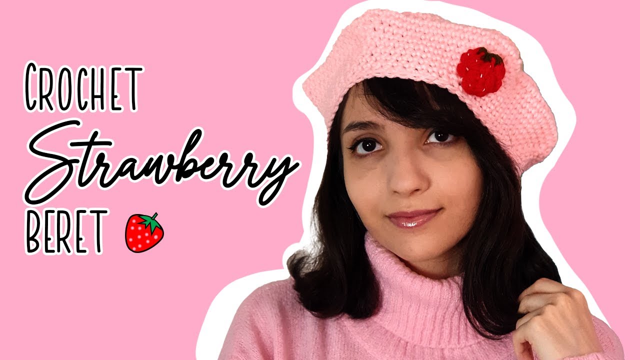 Cute Strawberry Beret | Crochet Beret Tutorial 🍓