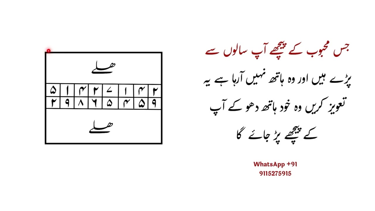 महबूब ख़ुद हाथ धो के पीछे पड़ जाए गा ! Mohbbat ko pane ka taweez ! Amliyat Ka Badshah