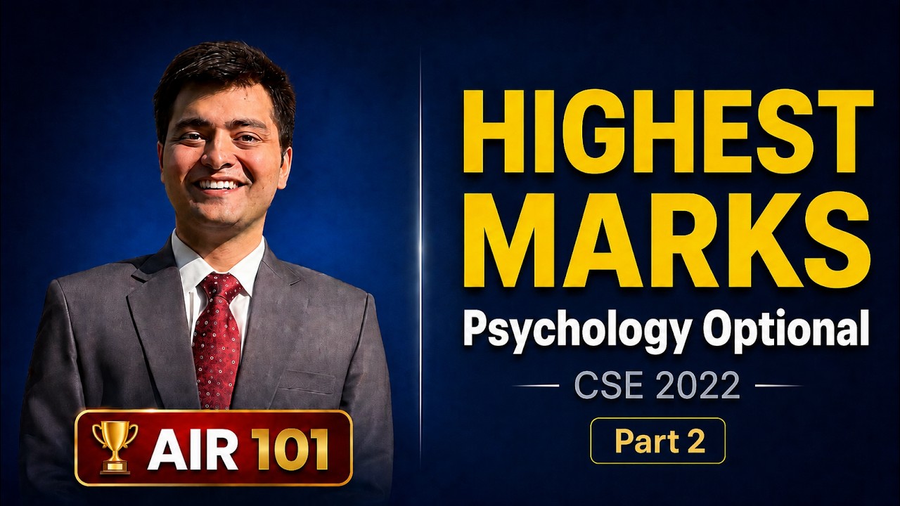 AIR 101 Manasvi Sharma Reveals Psychology Optional Strategy | Highest Marks CSE 2022