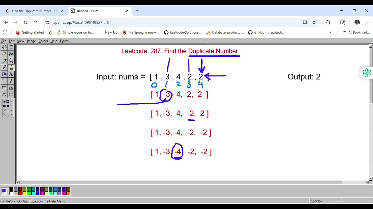 Leetcode 287  Find the Duplicate Number - O(N) Solution Constant On Space   - Explained In Hindi