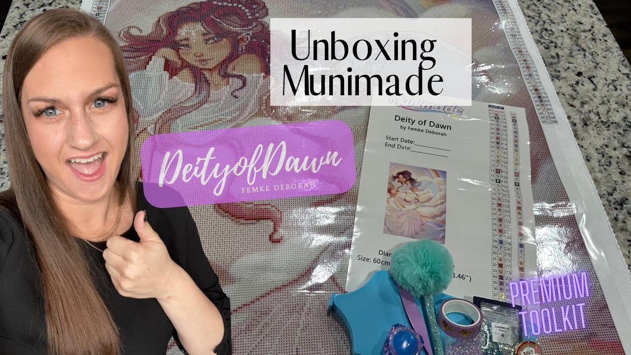 Unboxing Munimade Diamond Painting “Deity of Dawn” by Femke Deborah || Premium Toolkit!