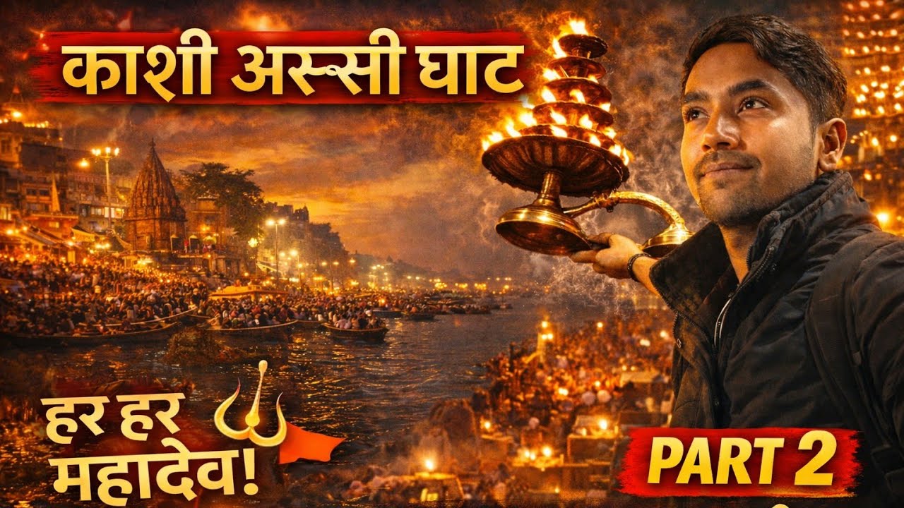 अस्सी घाट की संध्या आरती Part 2 | मन को शांति देने वाला दृश्य | Kashi Ganga Aarti