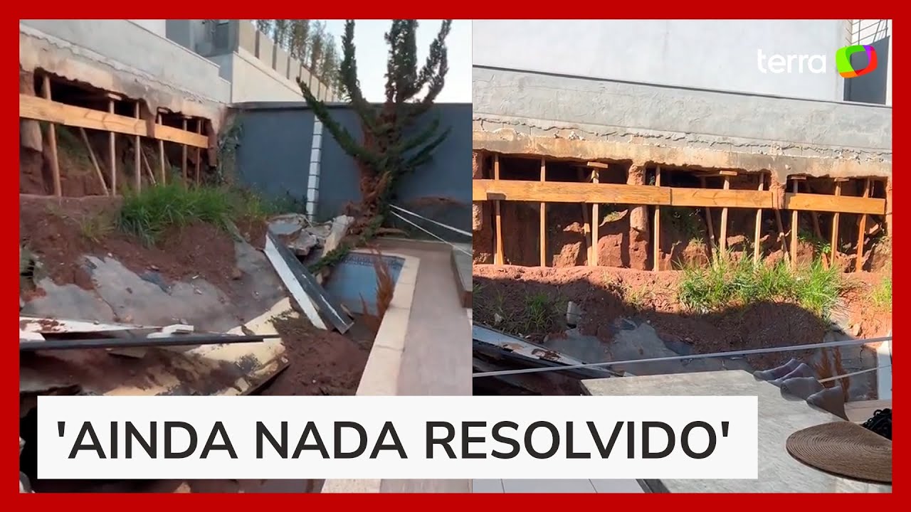 Morador que flagrou queda de muro em Alphaville mostra situação após 5 meses: 'Sonho destruído'