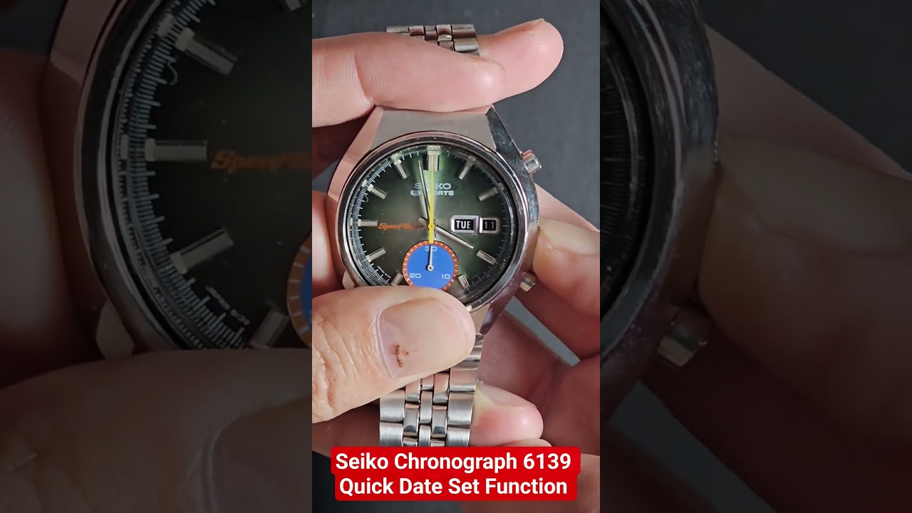 Seiko Chronograph 6139 Quick Date Set Function