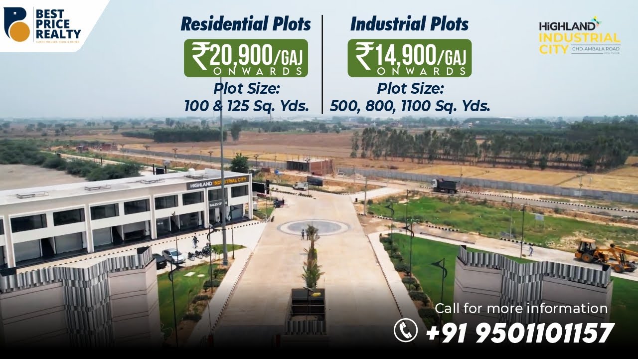 Plots for Sale: Industrial, Residential & Commercial | GMADA Approved | Highland Industrial City 