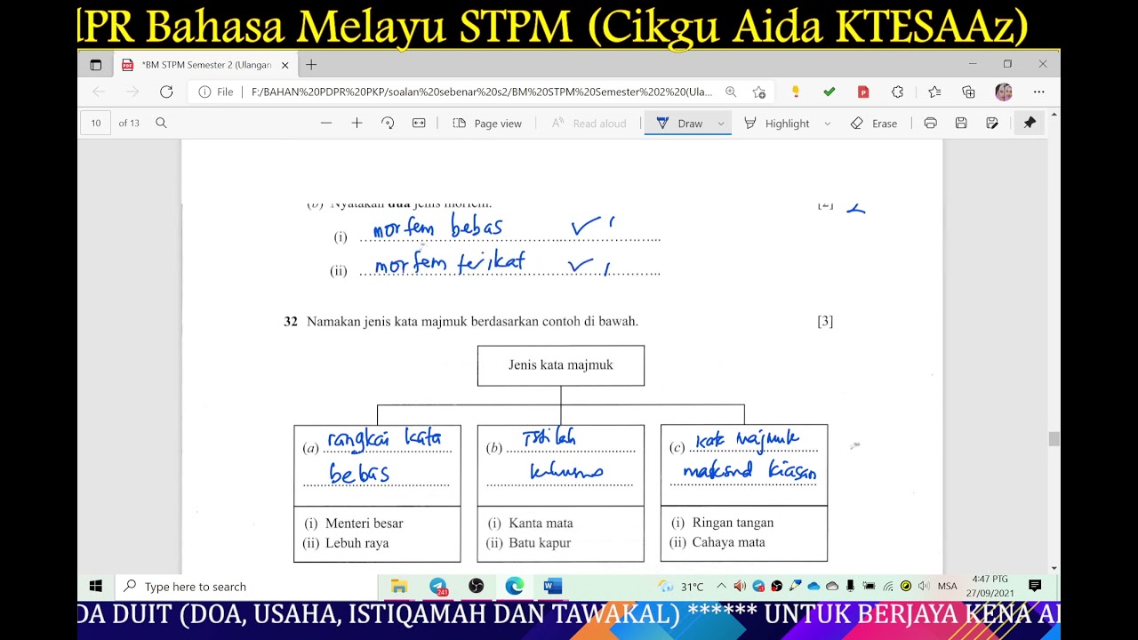TIPS DAN PETUA UNTUK MENJAWAB LATIHAN (2018U) BAHAGIAN B