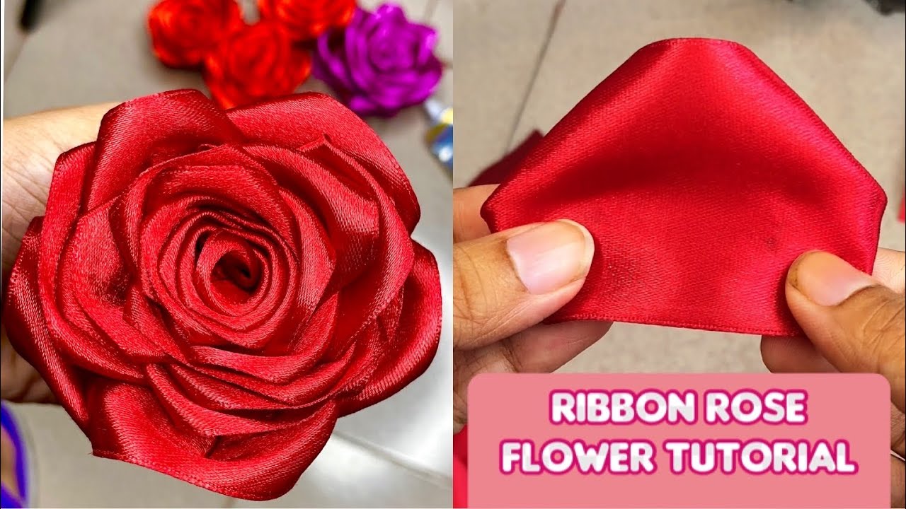How to make a ribbon rose //ফিতা দিয়ে ফুল বানাও ২ মিনিটে আর ঘর সাজাও||Room decor