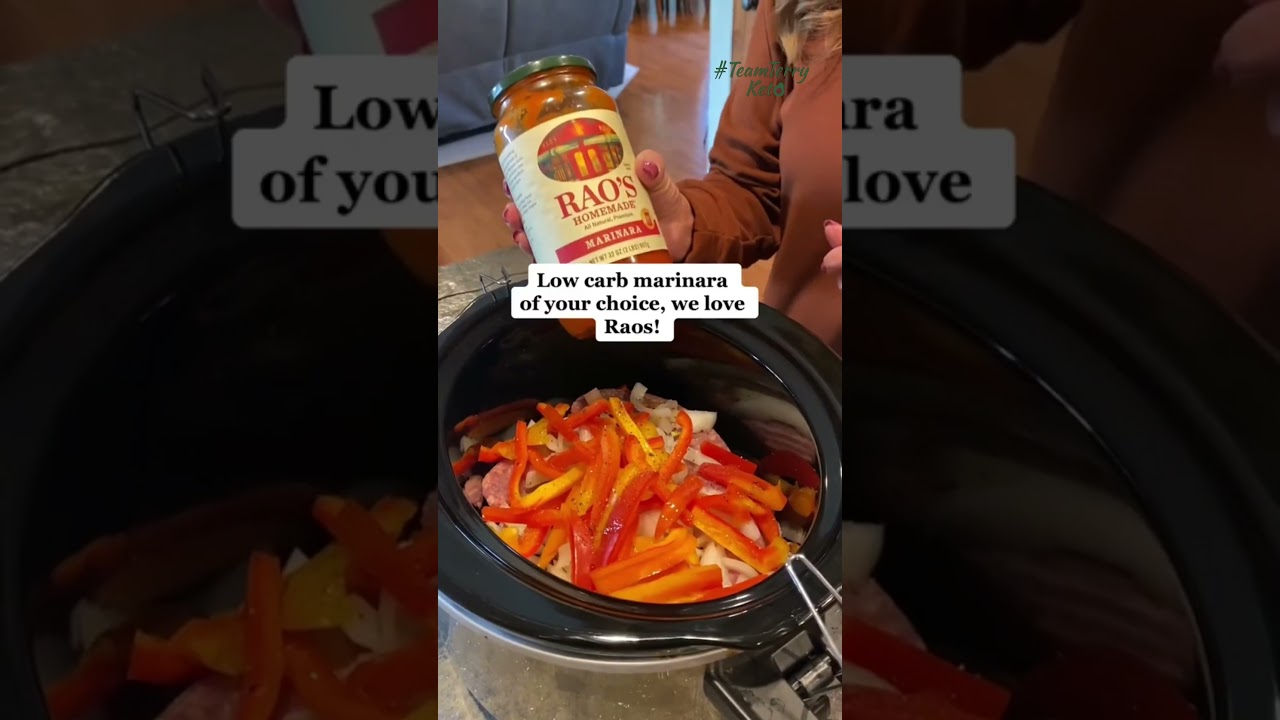 Slow-Cooked Perfection: Keto Crockpot Sausage & Peppers #recipe #teamterryketo #crockpotcooking