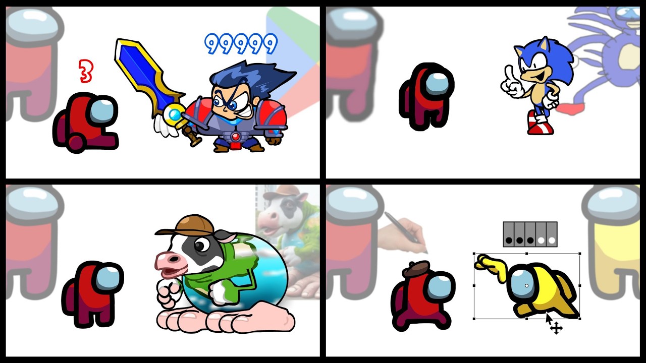 Mini Crewmate Kills Italian Brainrot Characters - Part 1-4 | Among Us