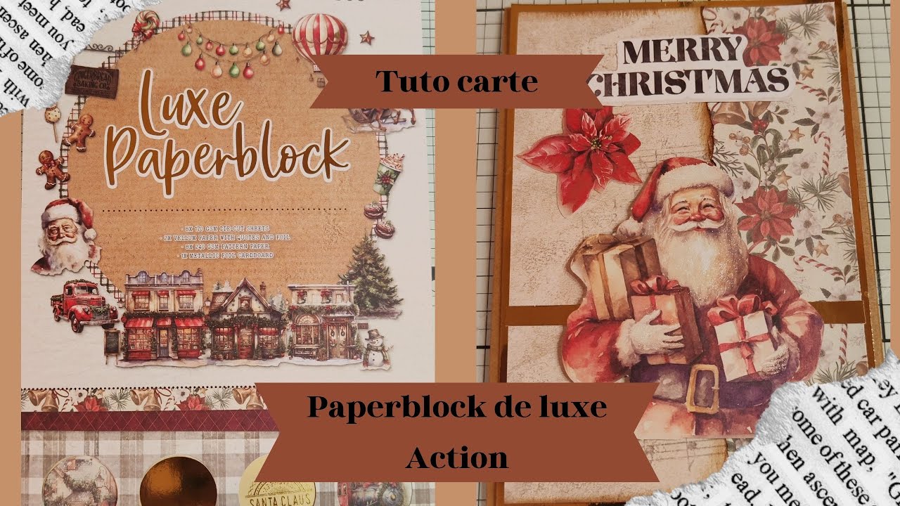TUTO CARTE : Noël avec le Paperbloc de Luxe #Action #actionscrap #scrapbooking #scrapbookingideas
