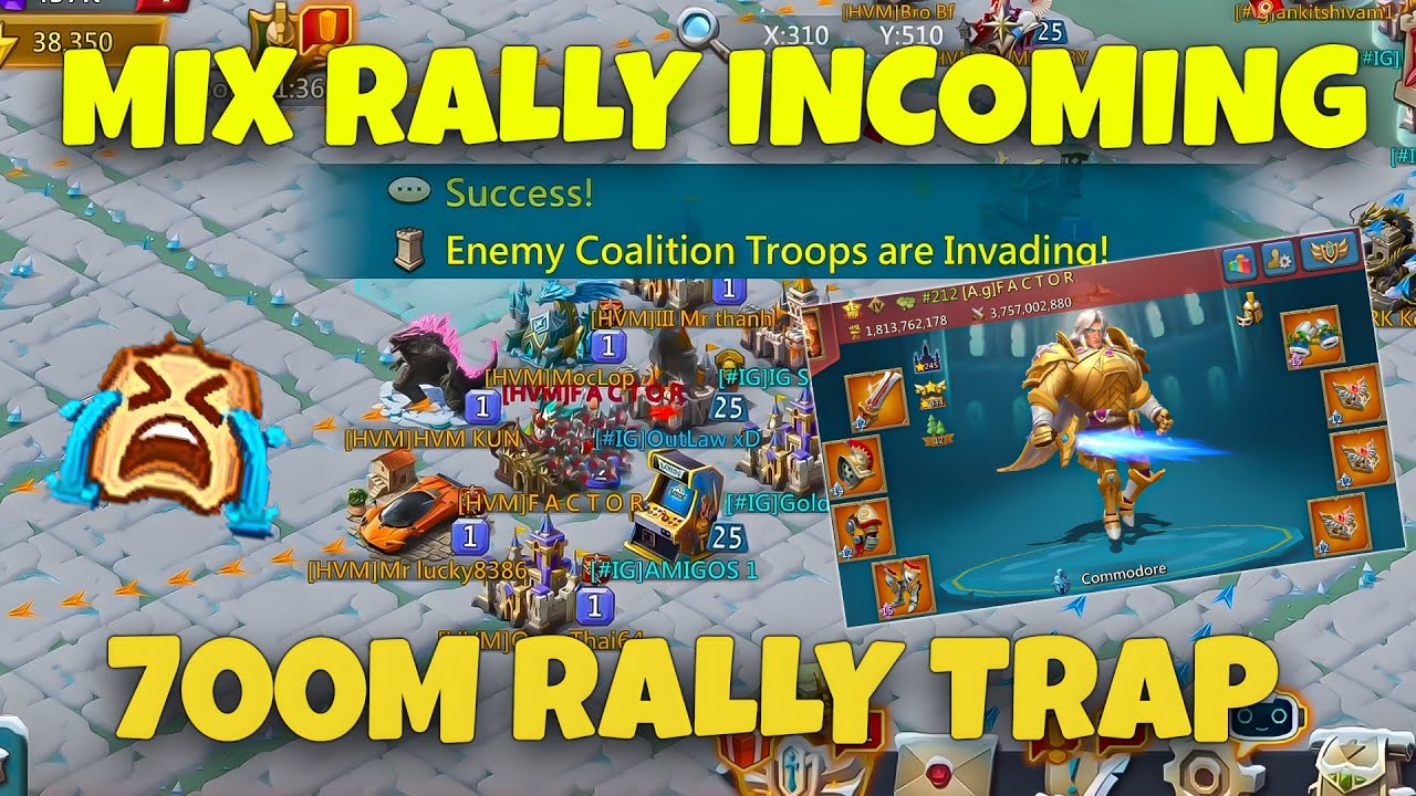 Lords Mobile - Can a 700m rally trap survive against a full maxed account? 1800% incoming!
