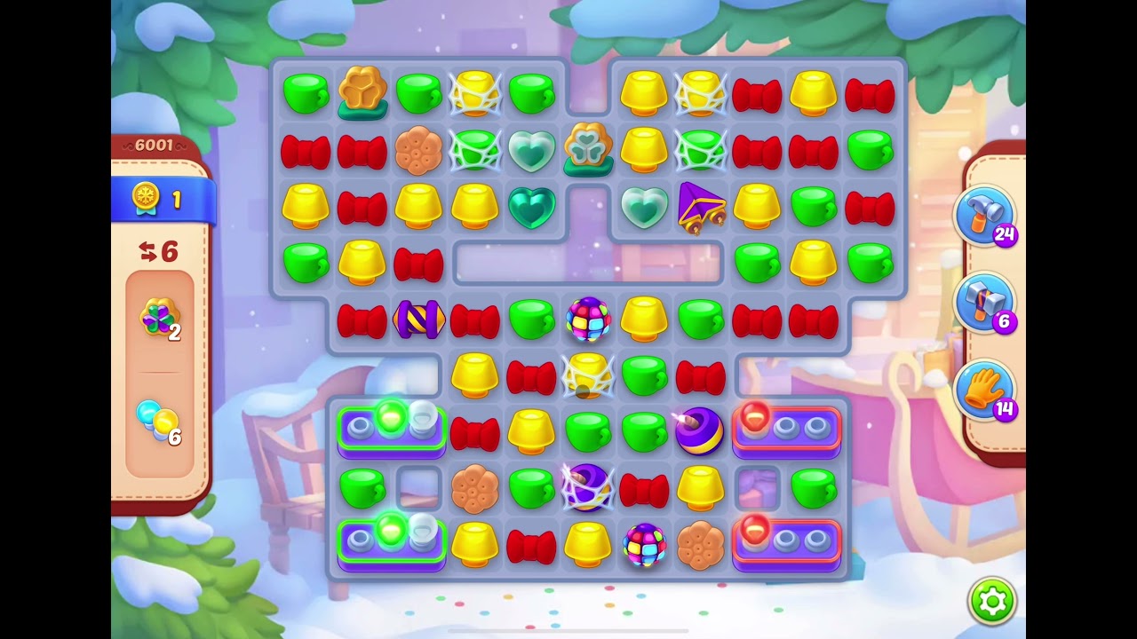 HomeScapes Level 6001 no boosters (13 moves)