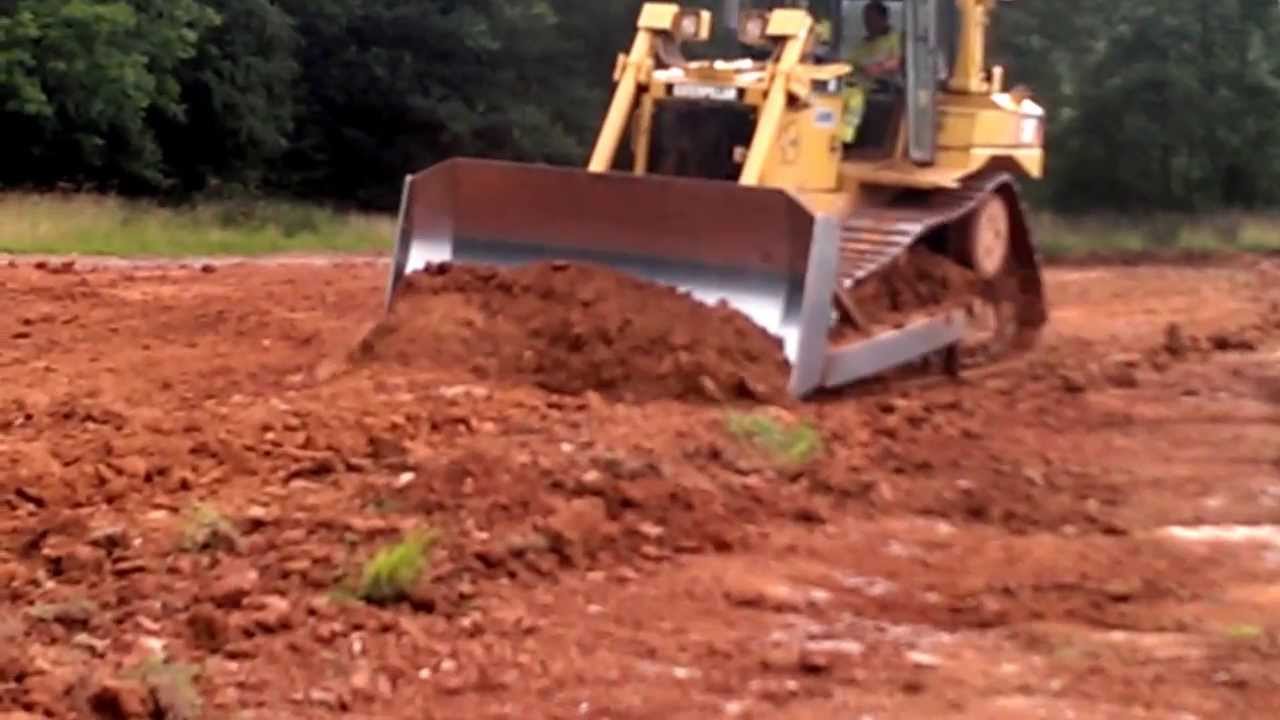 Cat D6T grading clay