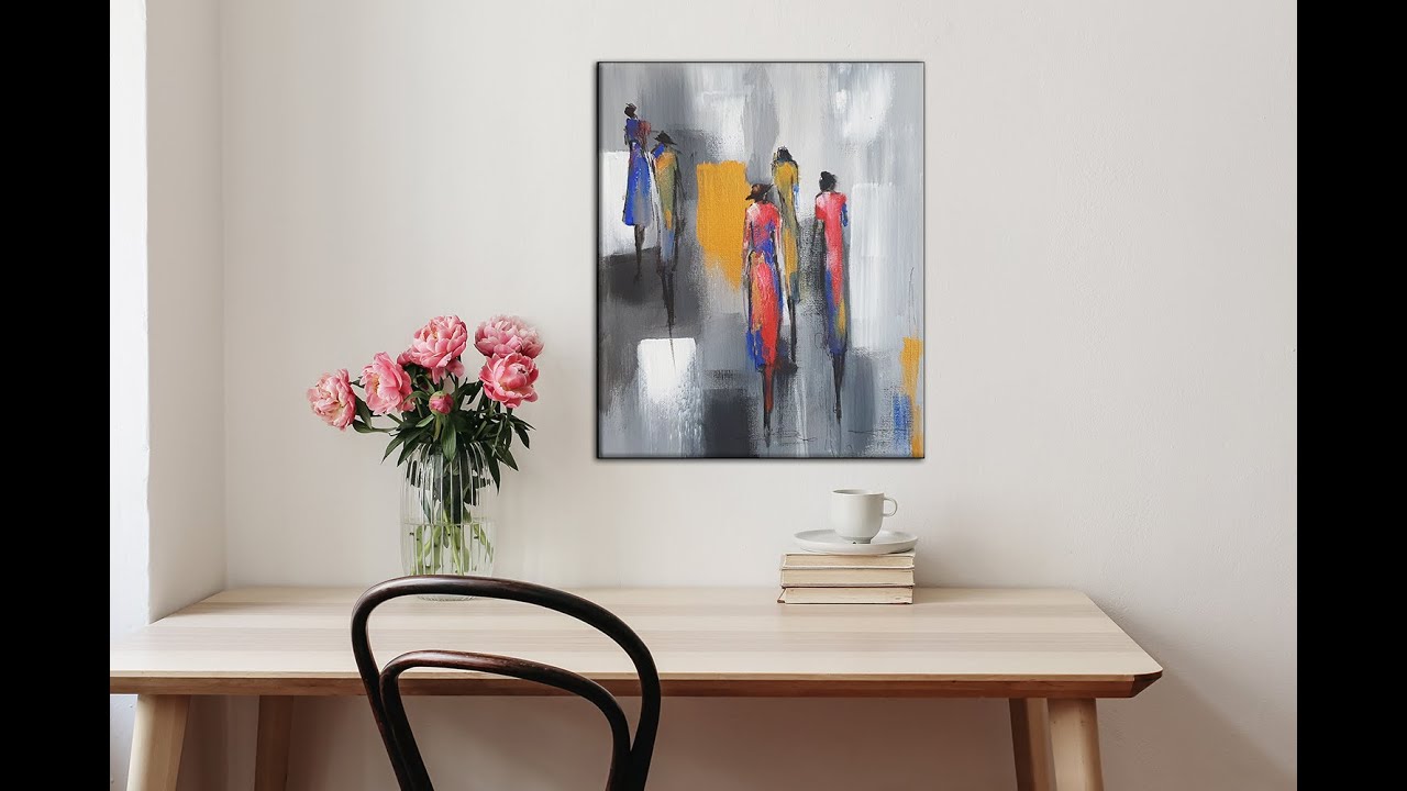 EASY & SIMPLE ACRYLIC ABSTRACT PAINTING FOR BEGINNERS /Figurative /MariArtHome