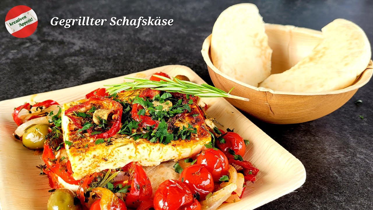 Gegrillter Schafskäse (Feta) im Kugelgrill 😋