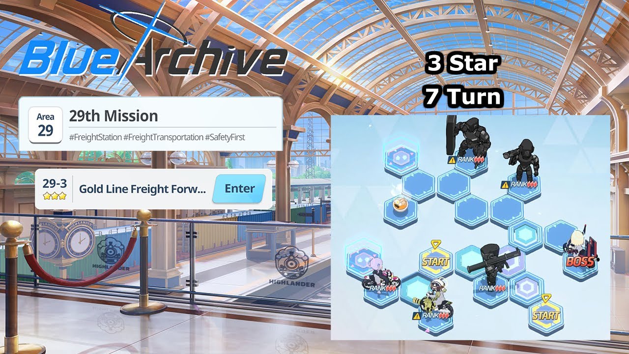 Blue Archive Global - Story Stage Normal 29-3 (3 Star & 7 Turn Clear)