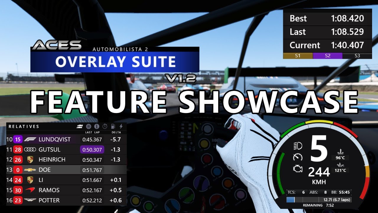 Transform your AMS2 with Aces Simhub Overlay Suite v1.2 - Feature Showcase