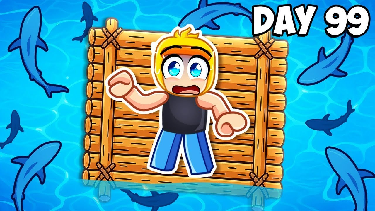 I Survived 100 DAYS Stranded On a RAFT in Roblox!