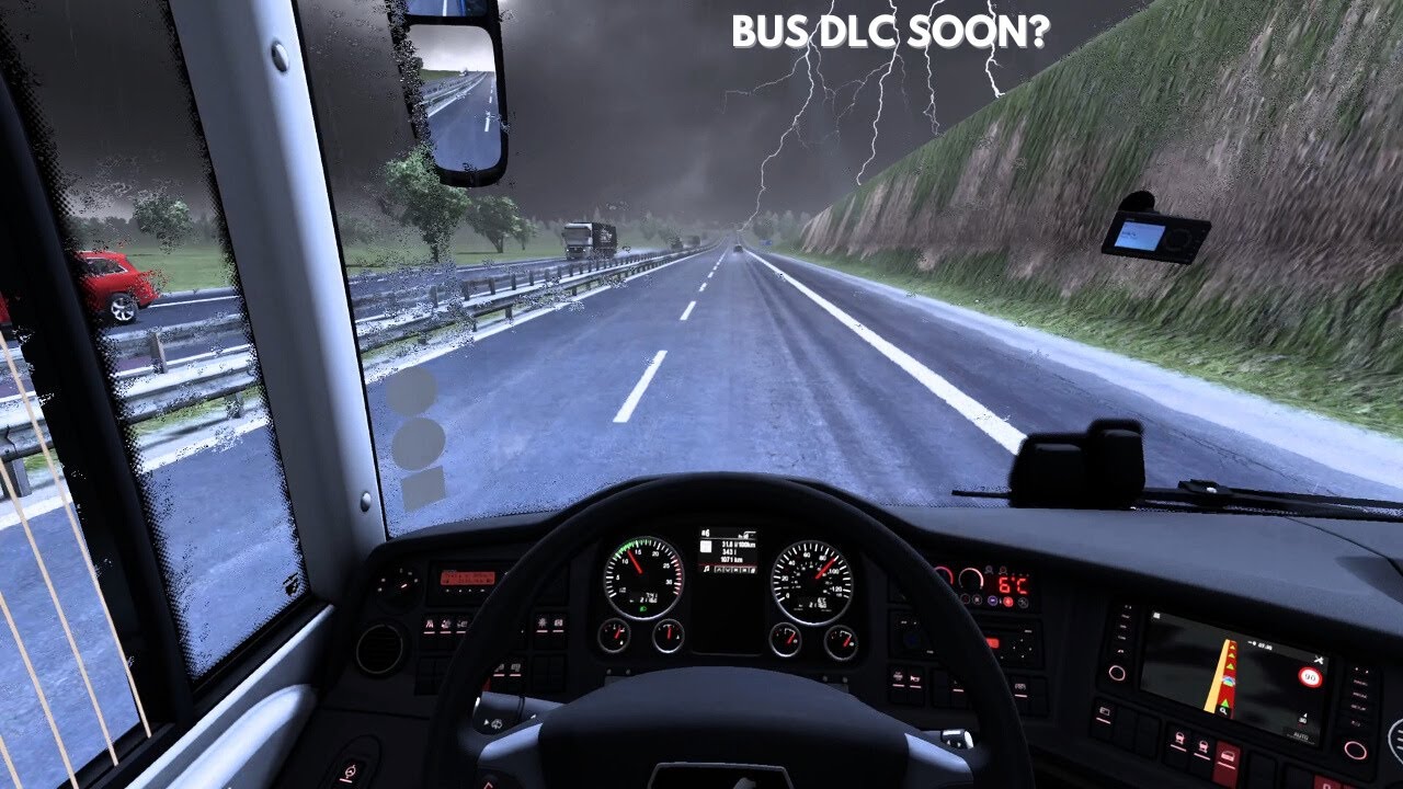 ETS2 Bus DLC Coming? 🚌 MAN Lion’s Coach | Relaxing Rain Drive | POV