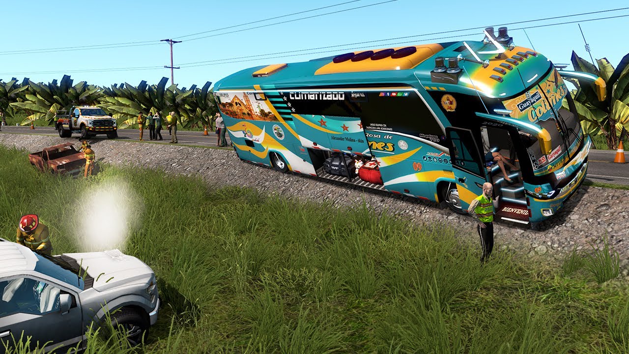 nos accidentamos en el bus colimes reten de policía Ecuador Guayaquil mods ats