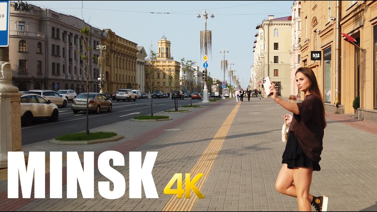 Minsk, Belarus, walking tour 4k 60fps