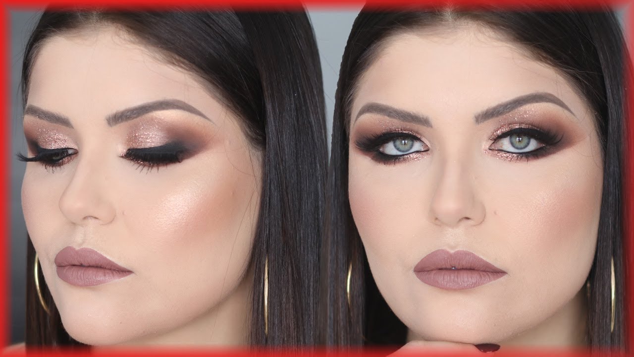 ESFUMADO ALONGADO ROSE COM GLITTER