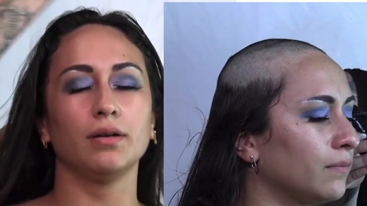 Forced Head Shave || 2 Girl Head Shave || Girl Full Head Shave || Head Shave With Big Trimmer