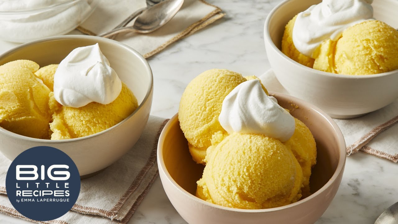Orange Sherbet With Salted Whipped Cream | Big Little Recipes