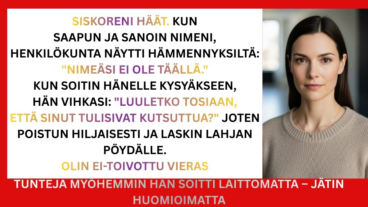 Siskoni poisti nimeni vieraslistalta ja menetti sitten 2,8 miljoonan dollarin talonsa