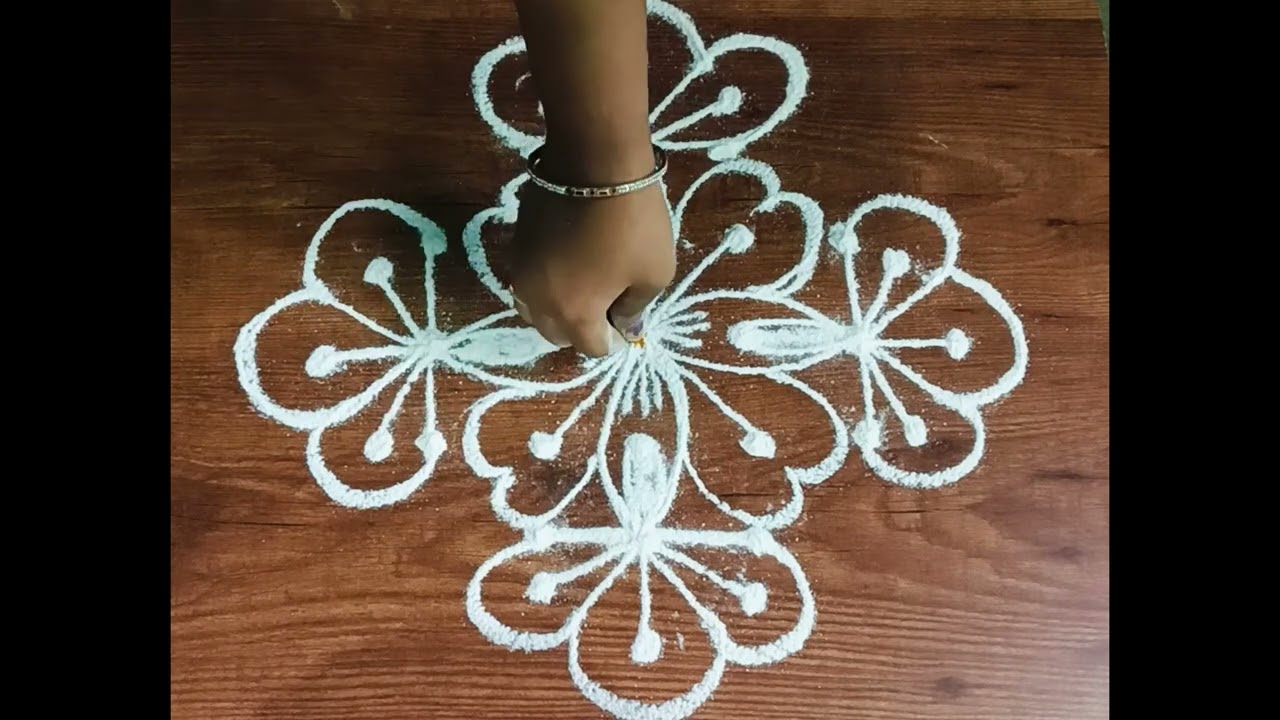💫Simple Rangoli designs ✨🌹#Beautiful Rangoli 💫❣️#mugguluchukkalamuggulu #indianart 