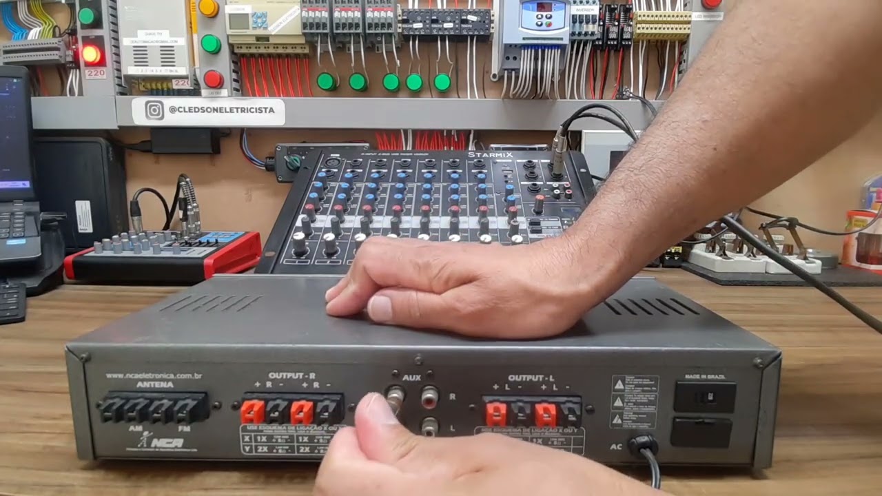 LIGAÇÃO MESA DE SOM RECEIVER