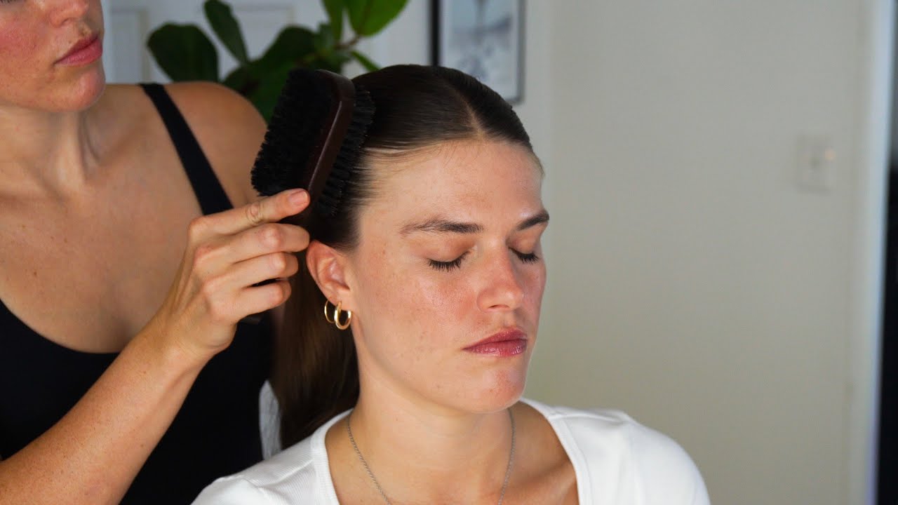 ASMR Perfectionist Hair Styling - Sleek Bun w/ Wax and Laying Baby Hairs (Whisper/Soft Spoken)