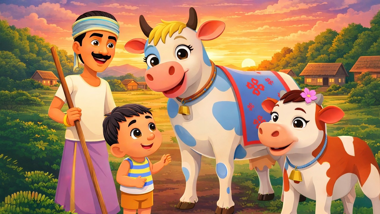Gaiya Meri Gaiya | मेरी गैया | Kids Rhymes | Hindi Rhymes | Hindi Kids Poem | Kids Cartoon