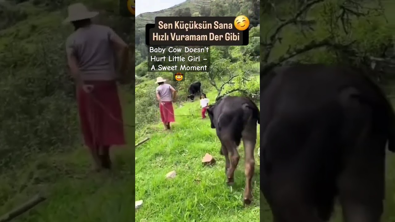 Baby Cow Doesn&rsquo;t Hurt Little Girl &ndash; A Sweet Moment 🐄😍🤠