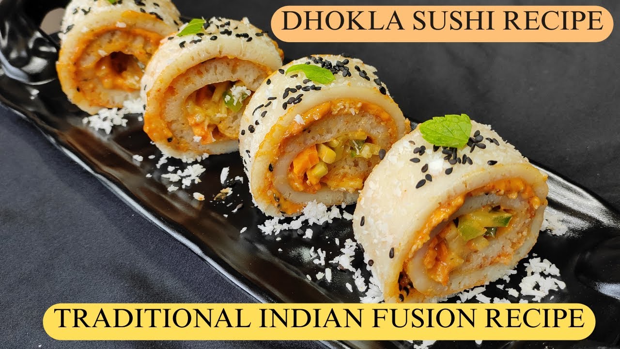 Dhokla Sushi recipe:Easy Indian fusion|Veg Sushi recipe with Indian flavours|healthy lunch ideas|