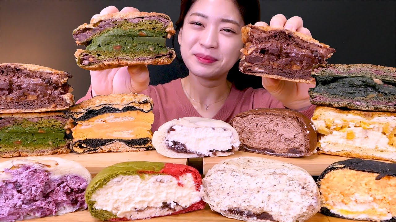 🍞Cream Bread😍크림 폭탄✨어글리베이커리 맘모스빵&크림빵 종류별 먹방❤ [Ugly Bakery, Chocolate, Custard, Yellow cheese] Mukbang