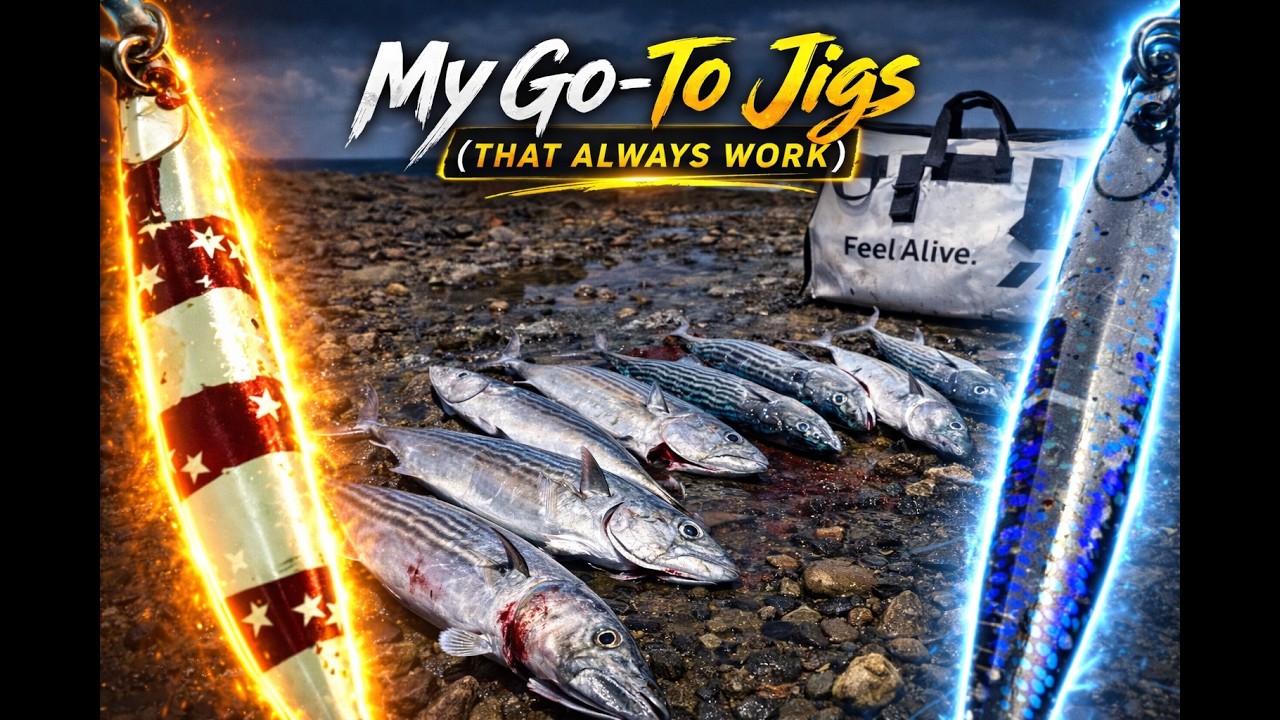Shore Jigging for Bonito in Rough Conditions (My 2 Go-To Jigs)