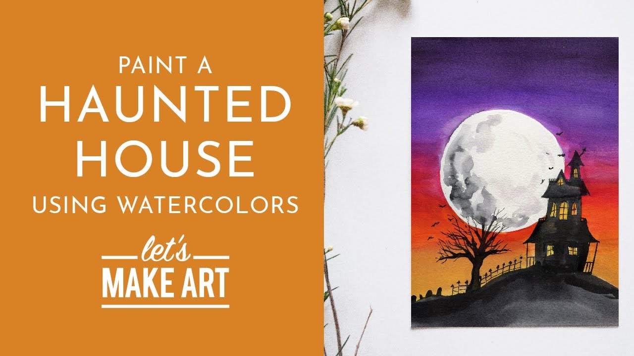 Haunted House - Watercolor Tutorial with Sarah Cray